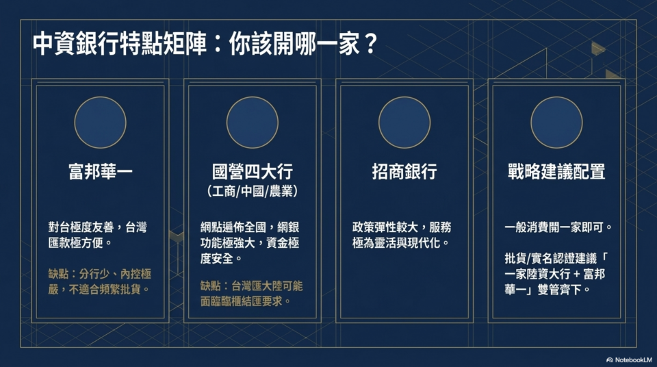 大陸銀行開戶選哪家銀行？