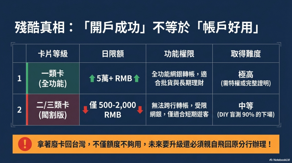 你的銀行卡額度有多少？開戶成功不等於帳戶好用